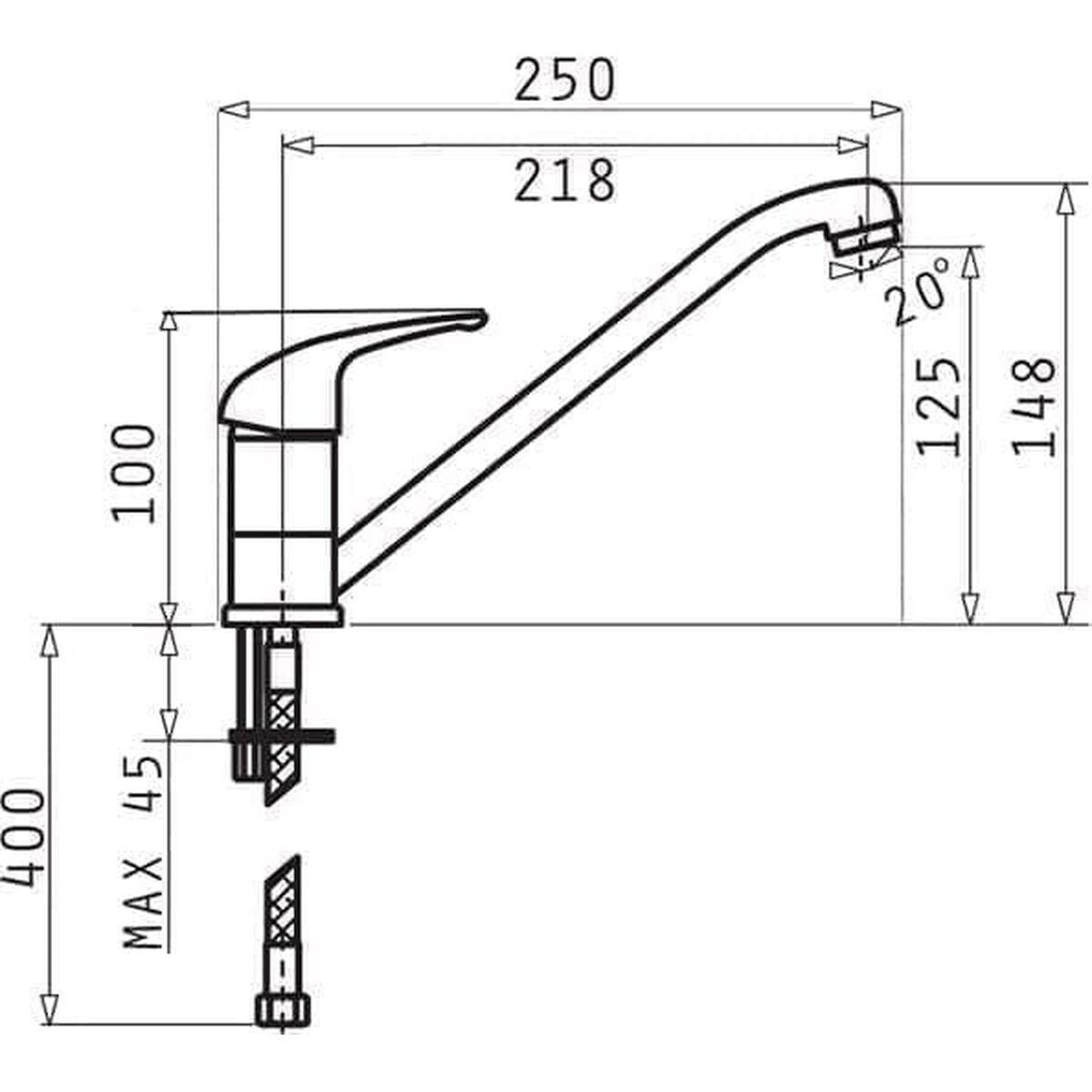 Grifo para Cocina Pyramis 090 923 401 Vainilla Acero Inoxidable Granito