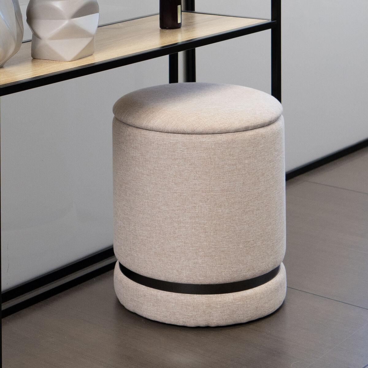 Puff Vinthera Moa Beige Madera 32 x 40 cm (2 Unidades)