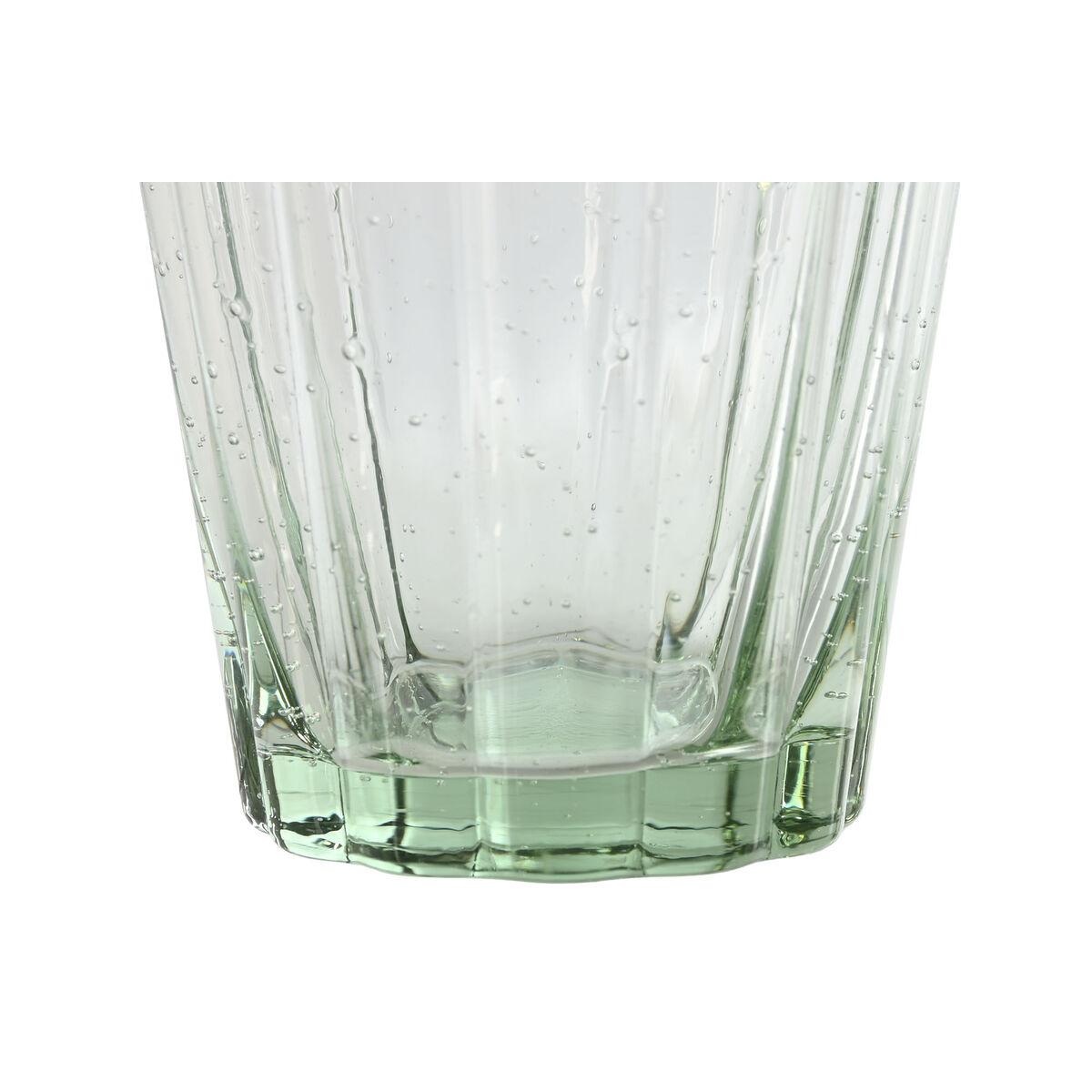 Set de Vasos Home ESPRIT Verde Cristal 280 ml (6 Unidades)
