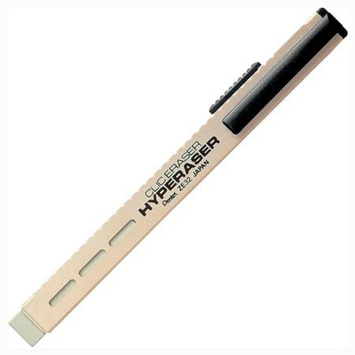 Portagomas Pentel Clic Eraser Hyperaser Plateado