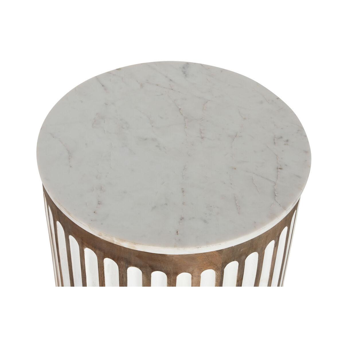 Mesa auxiliar Home ESPRIT Blanco Natural 41 x 41 x 52 cm