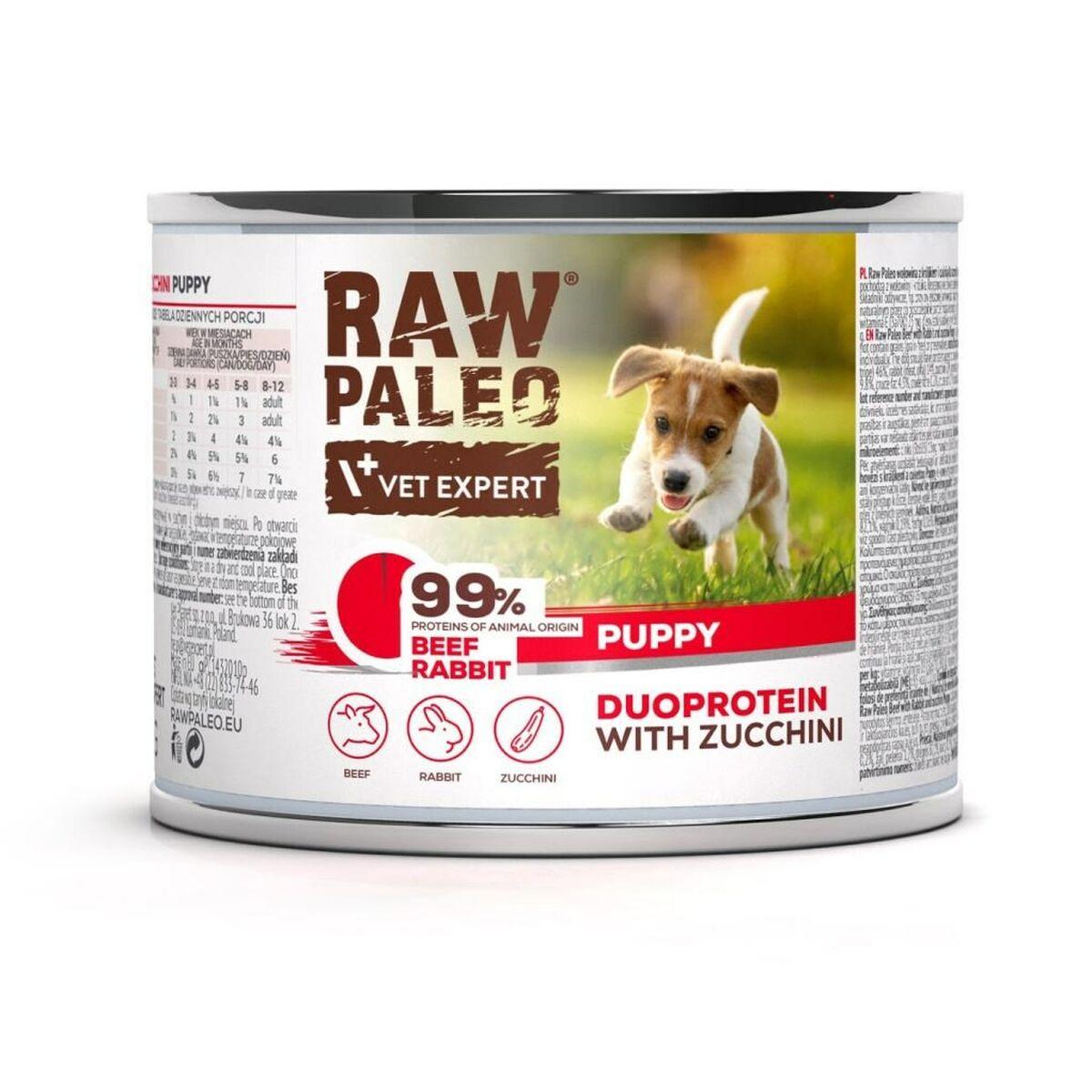 Comida húmeda VETEXPERT RAW PALEO Duoprotein Beef & Rabbit Puppy Carne de vacuno 200 g