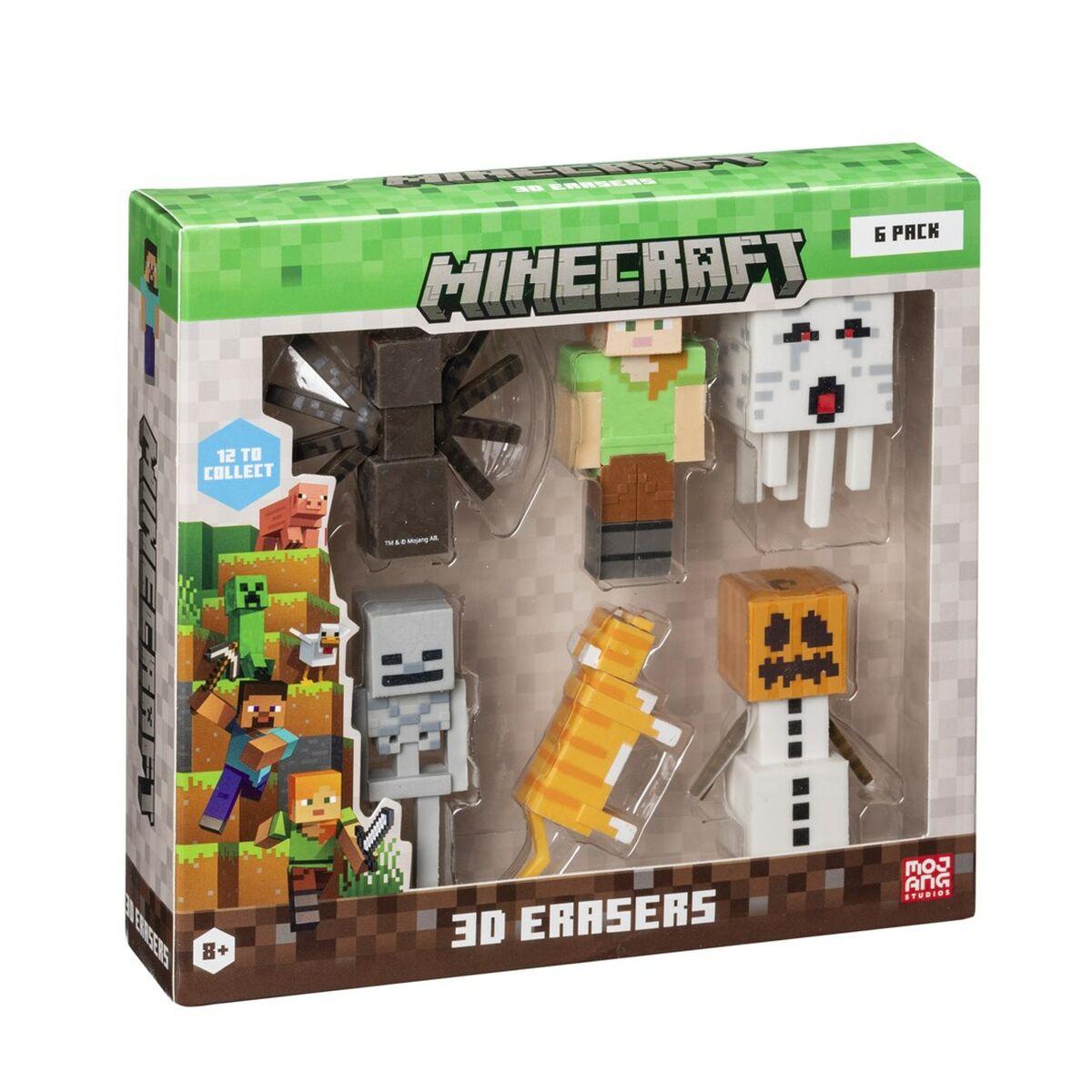 Set de gomas de borrar 3D Minecraft MC4060B 6 Piezas