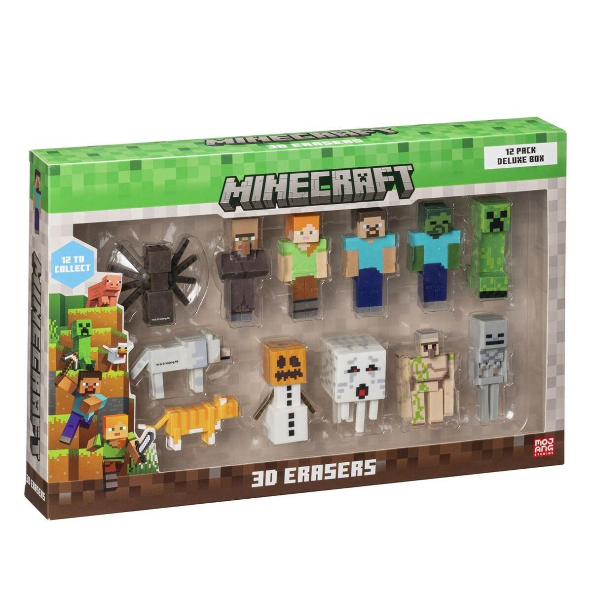 Set de gomas de borrar 3D Minecraft MC4080 12 Piezas