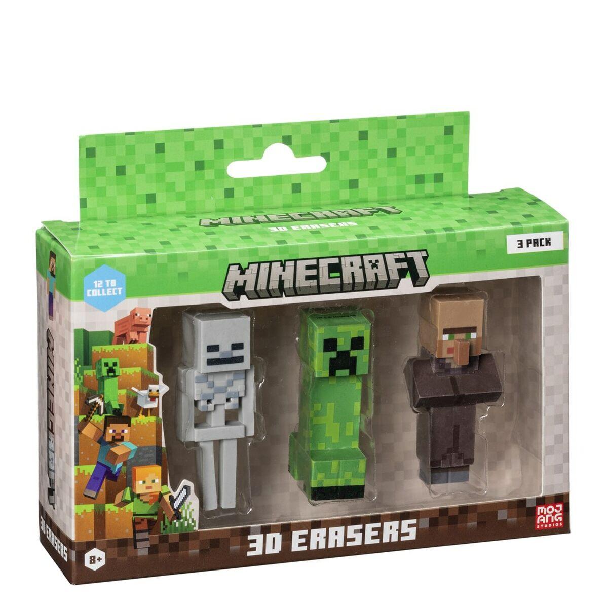 Set de gomas de borrar 3D Minecraft MC4021D 3 Piezas