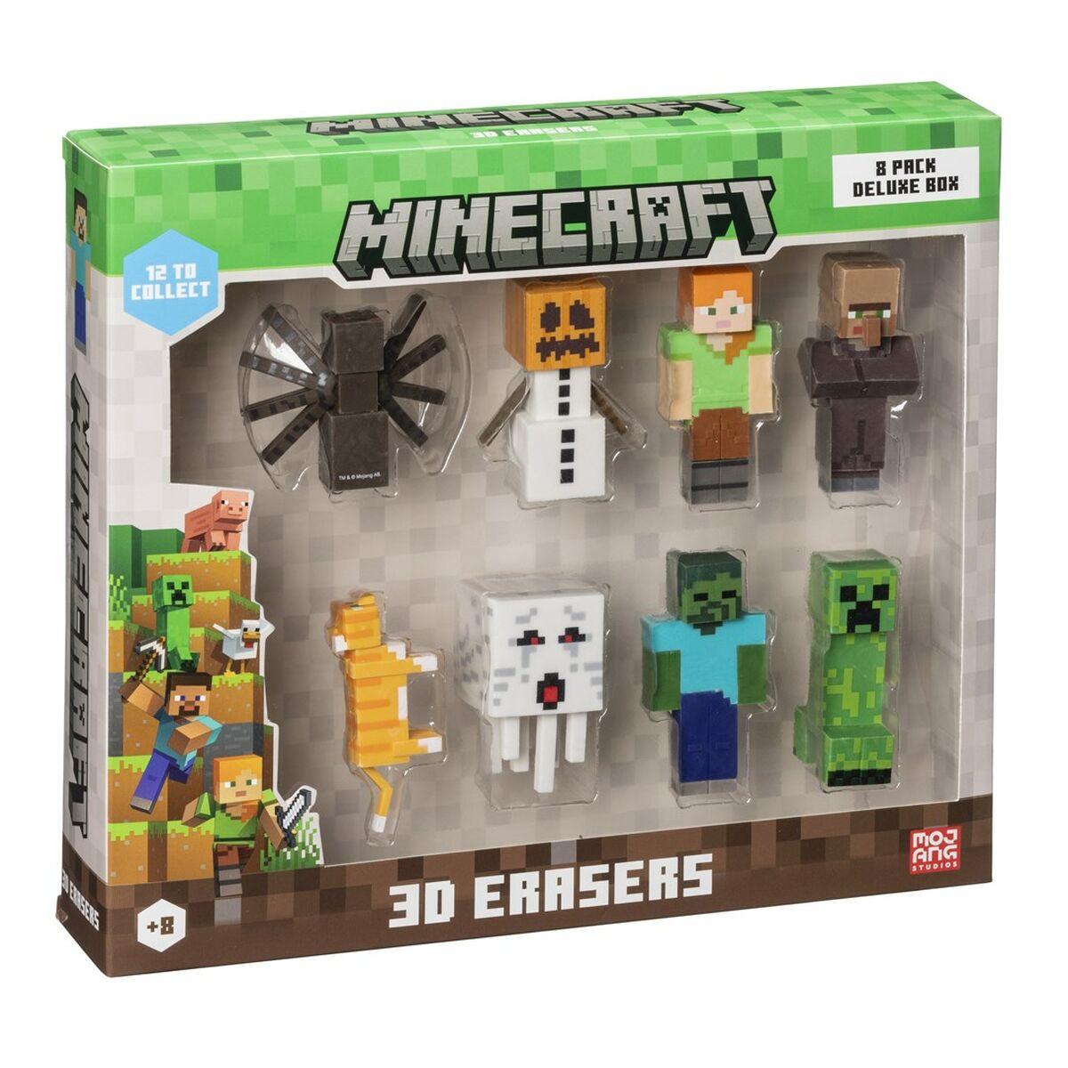 Set de gomas de borrar 3D Minecraft MC4070B 8 Piezas