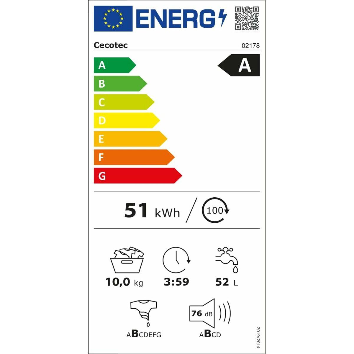 Lavadora Cecotec Bolero Dresscode 10410 Inverter 1400 rpm 10 kg