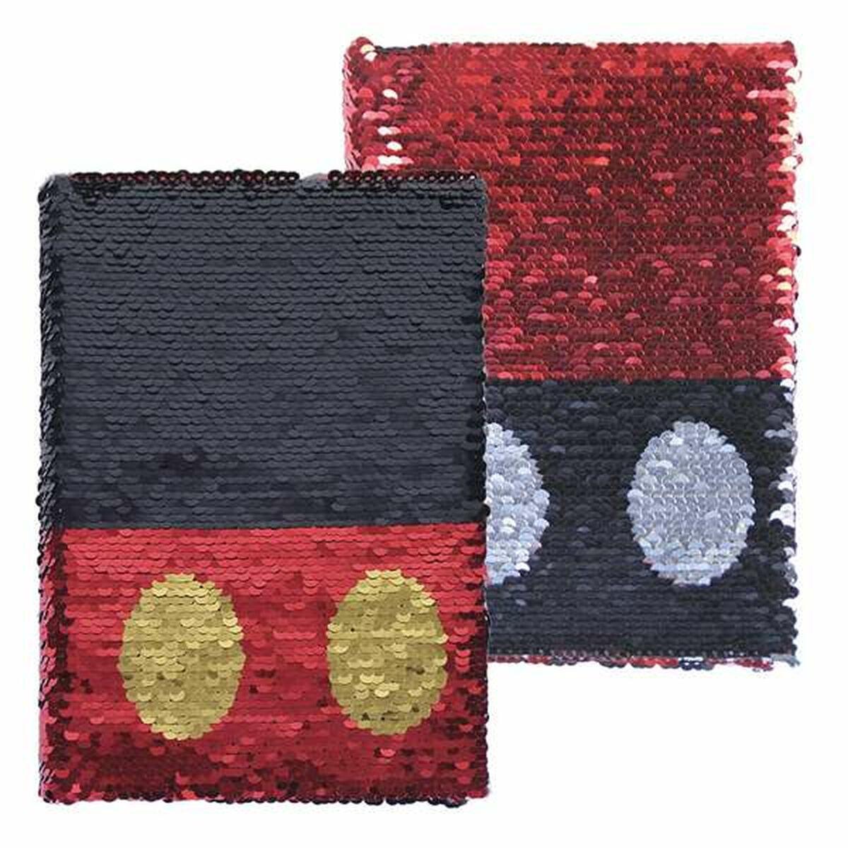 Cuaderno de Notas Sirena Mágica de Lentejuelas Mickey Mouse Rojo