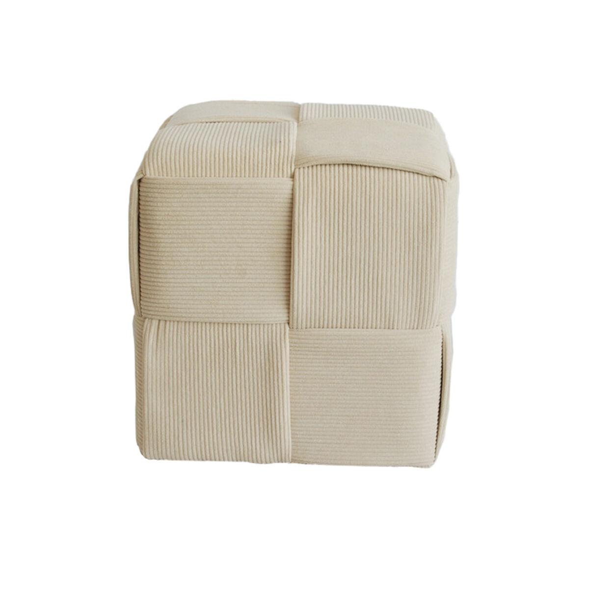 Puff Versa Crema Madera MDF 43 x 43 x 43 cm