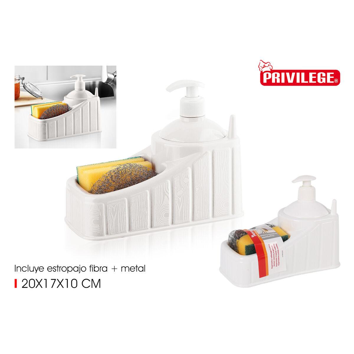 Dispensador de Jabón 2 en 1 para Fregadero Privilege Plástico Blanco 24 Unidades