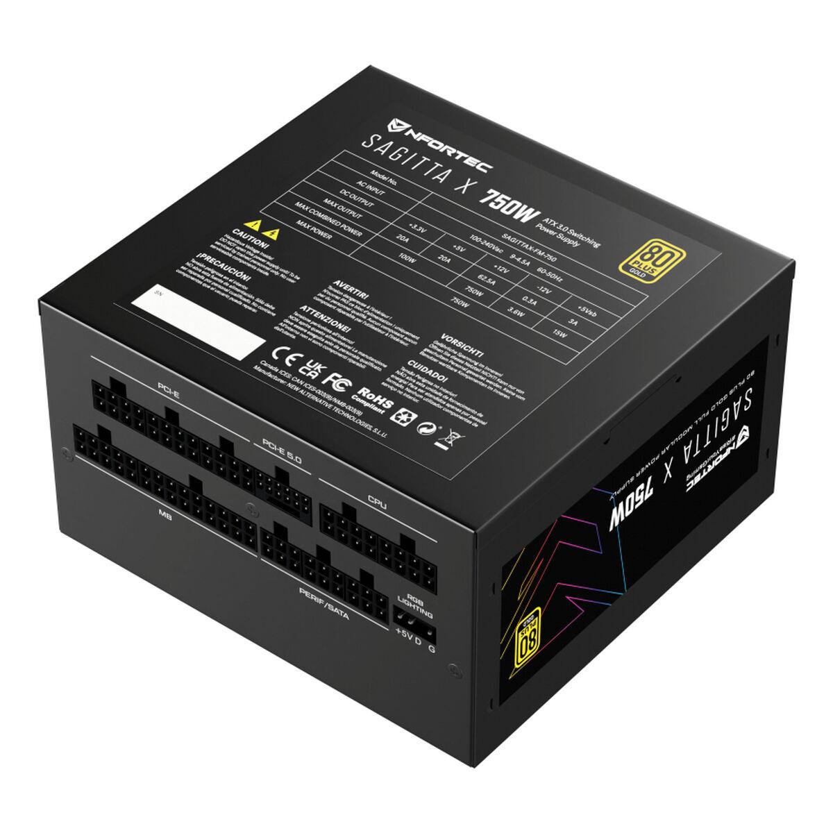 Fuente de Alimentación Nfortec NF-PSU-SAGITTAX-FM-7 ATX 750 W