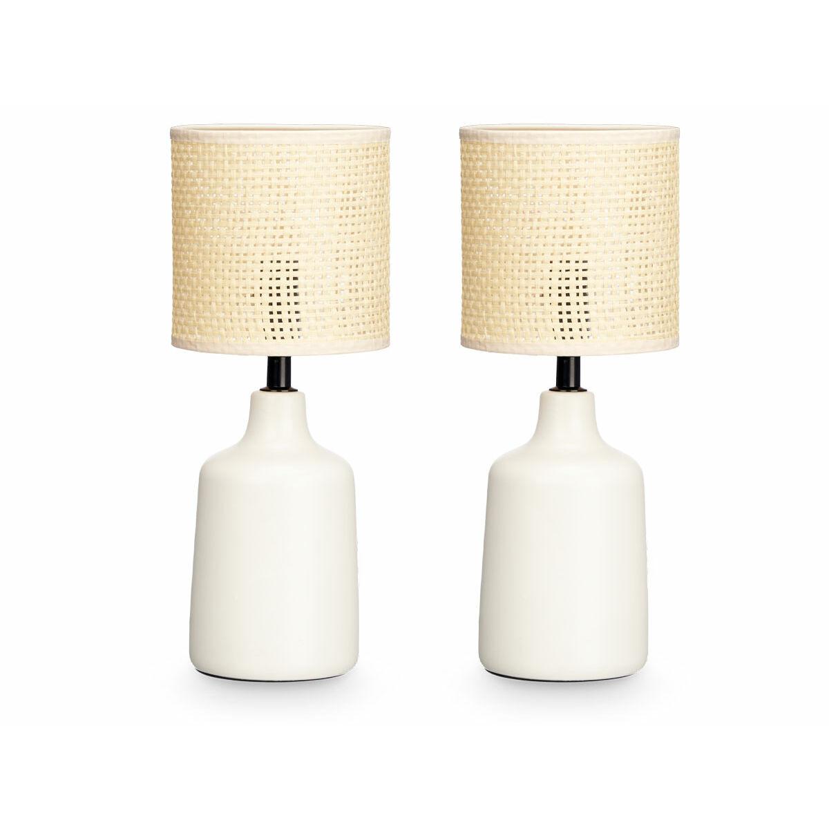 Lámpara de mesa Blanco 60 W 2 Unidades