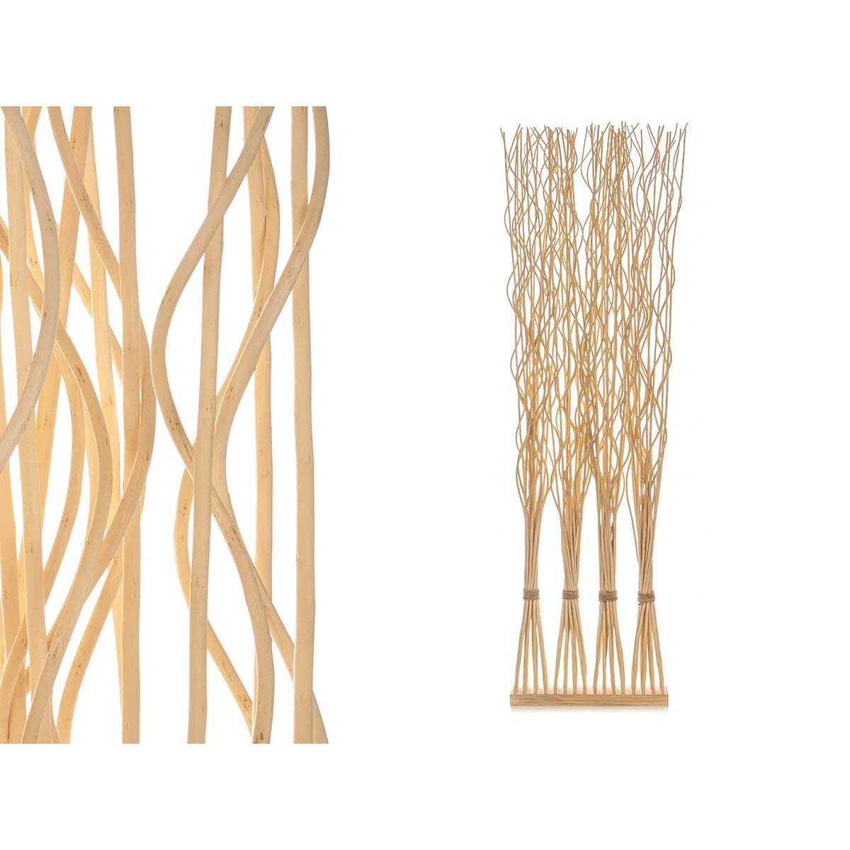 Biombo MJ84091-W Natural Madera de sauce 50 x 182 x 13 cm 4 Ramilletes