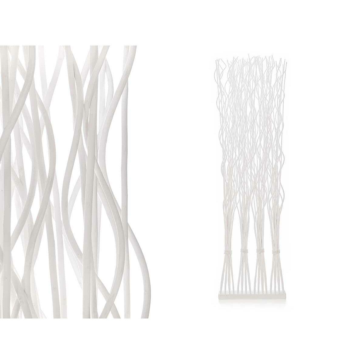 Biombo MJ84091-B Blanco Madera de sauce 50 x 182 x 13 cm 4 Ramilletes