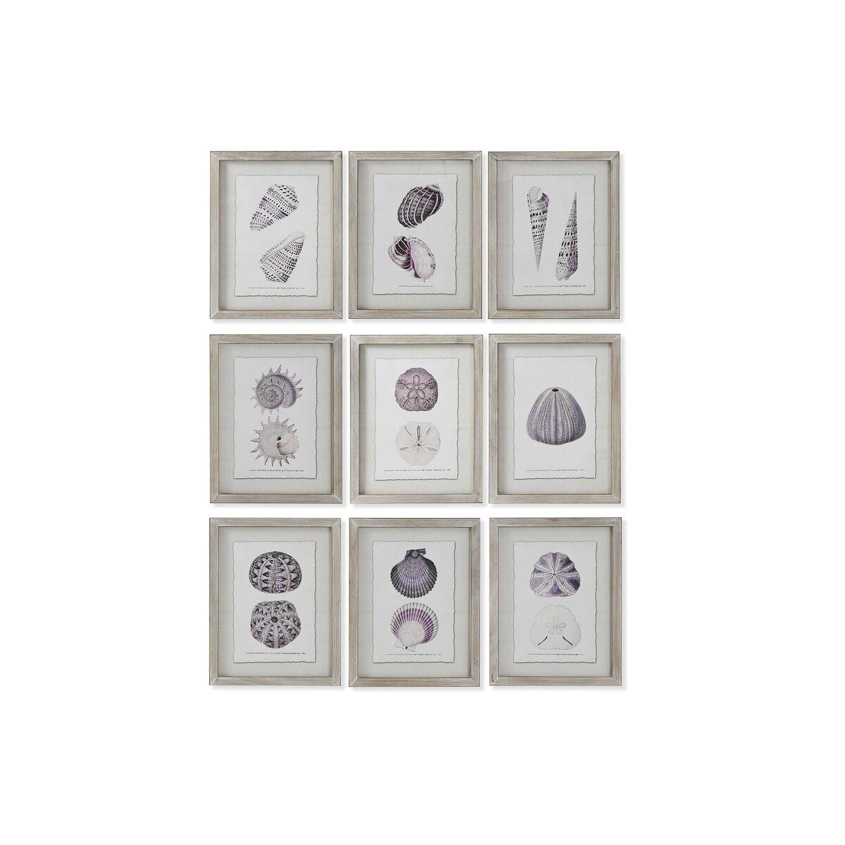 Cuadro Home ESPRIT Coral 35 x 2 x 45 cm (9 Unidades)