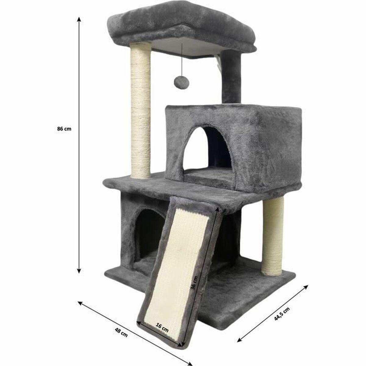 Rascador para Gatos FLOPI Dark Gris Felpa Madera (1 unidad)