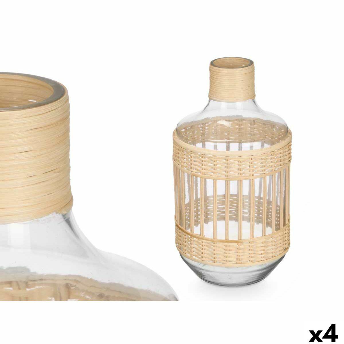 Jarra decorativa SG-30553 Transparente Natural 18 x 34 x 18 cm (4 Unidades)