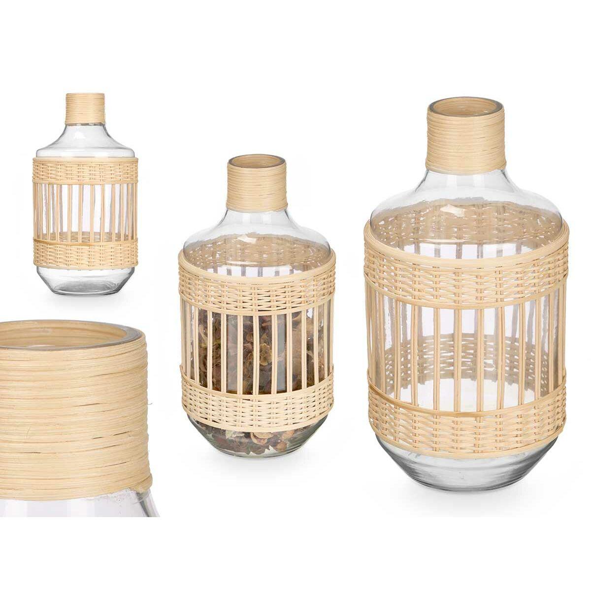 Jarra decorativa SG-30553 Transparente Natural 18 x 34 x 18 cm (4 Unidades)
