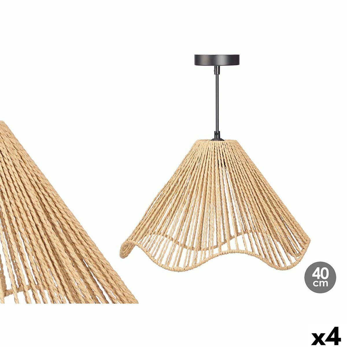Lámpara de Techo 23B545C Negro Natural Metal Papel Plástico 40 W 40 x 25 x 40 cm (4 Unidades)
