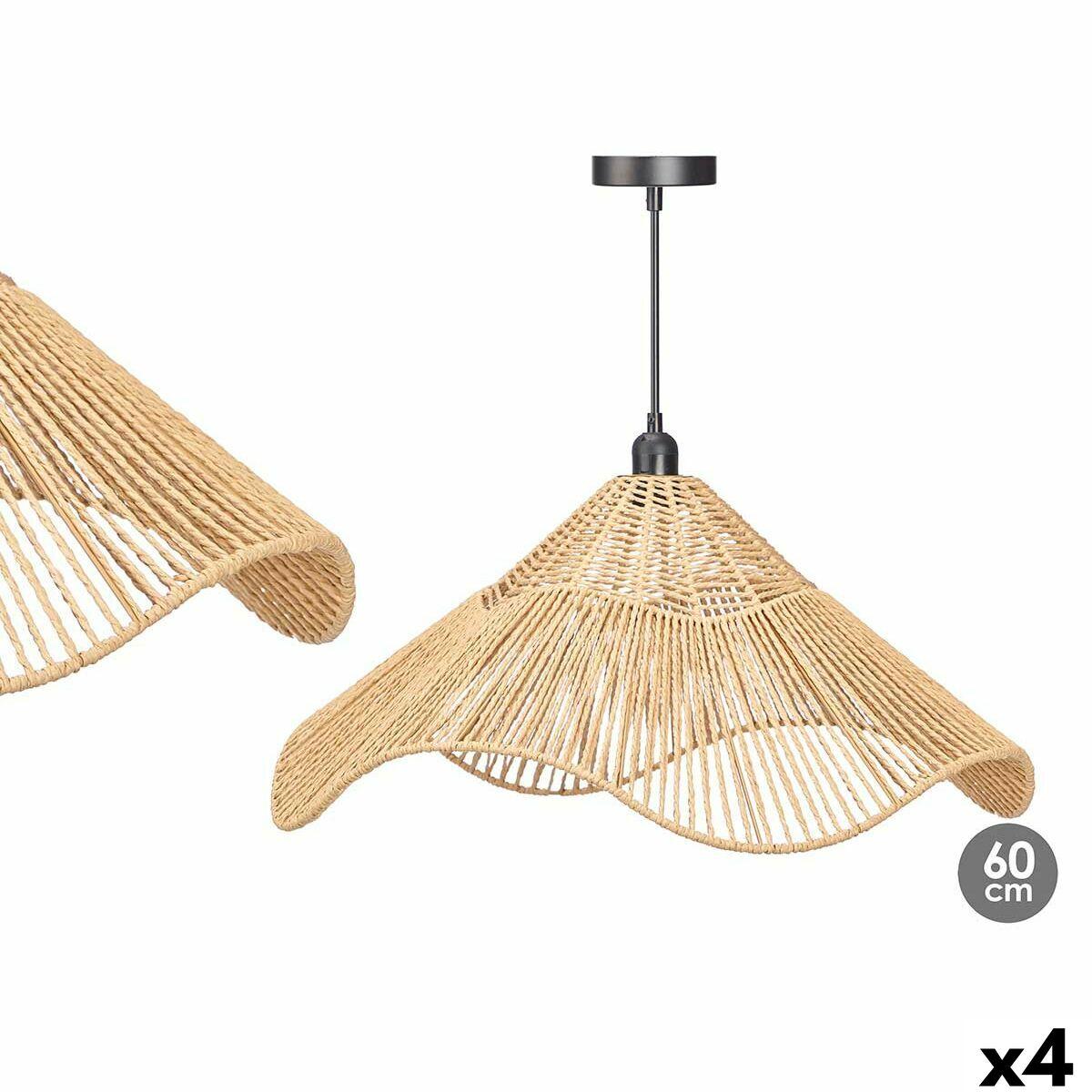Lámpara de Techo 23B546 Negro Natural Metal Papel 40 W 59 x 27 x 59 cm (4 Unidades)
