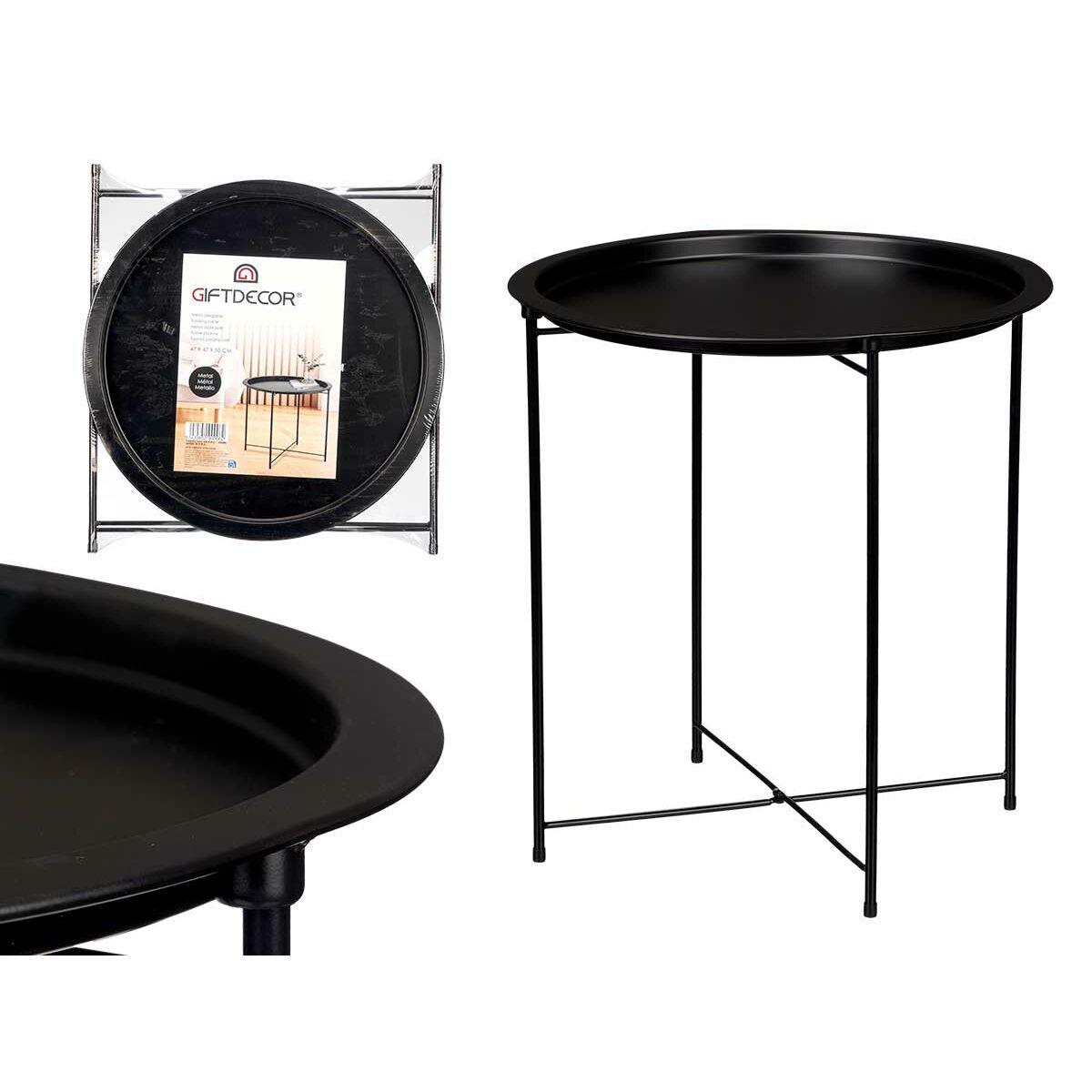Mesa Auxiliar Plegable WR4405 Negro 46,8 x 50,2 x 46,8 cm (4 Unidades)