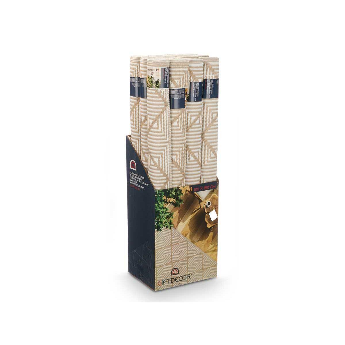 Alfombra GiftDecor EXAG-1005 Blanco Beige Polipropileno 120 x 180 cm (12 Unidades)