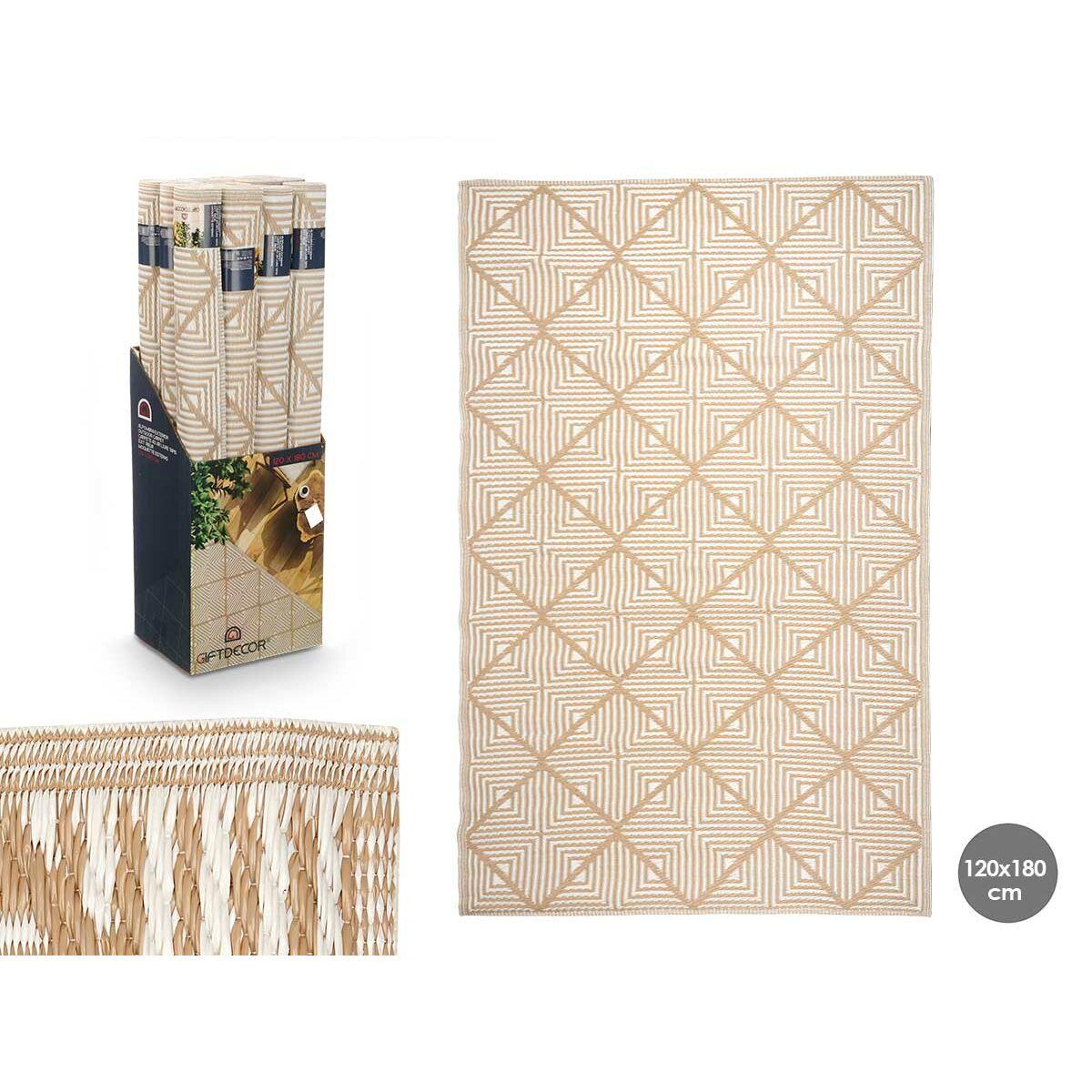Alfombra GiftDecor EXAG-1005 Blanco Beige Polipropileno 120 x 180 cm (12 Unidades)