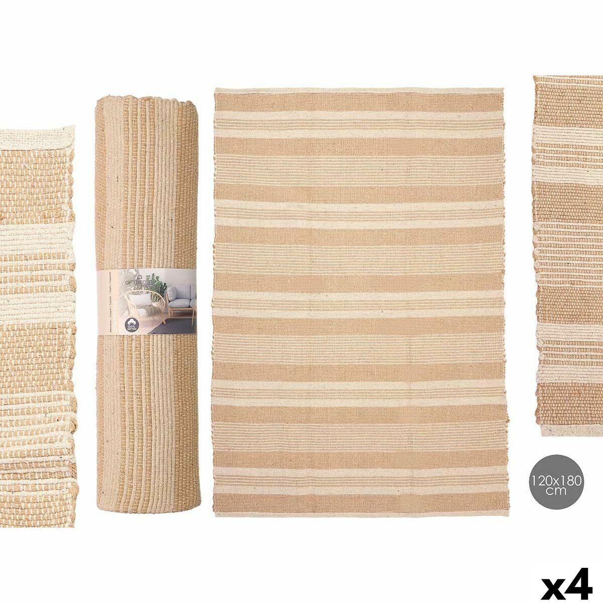 Alfombra NO.02 Blanco Marrón 120 x 180 cm (4 Unidades)