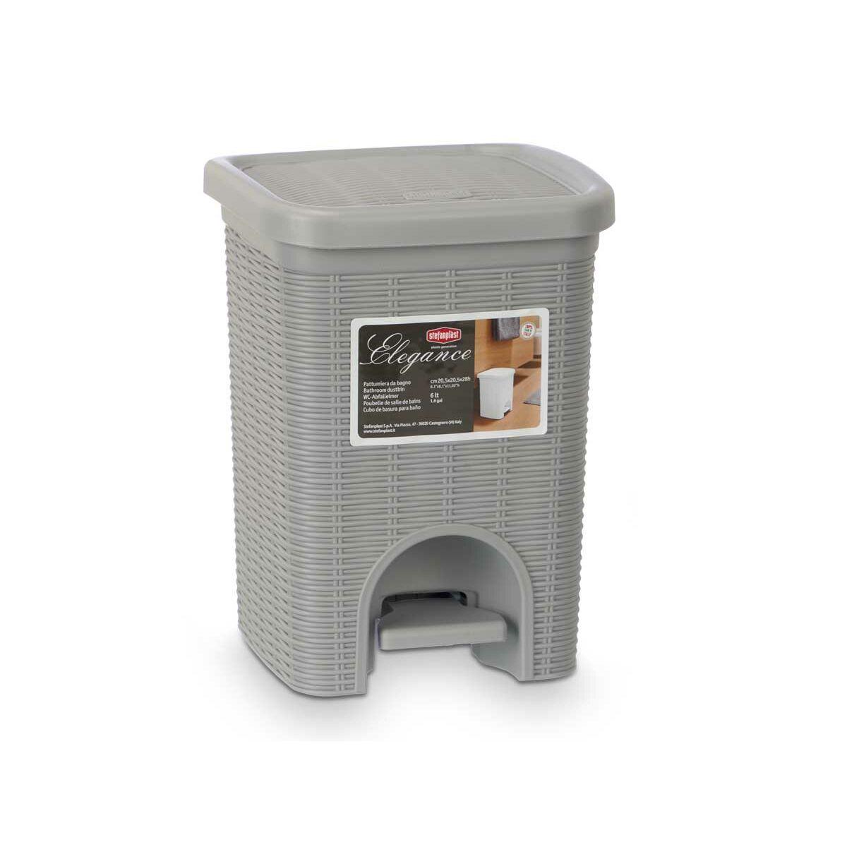 Papelera Stefanplast 30132 Gris claro Plástico 6 L (6 Unidades)