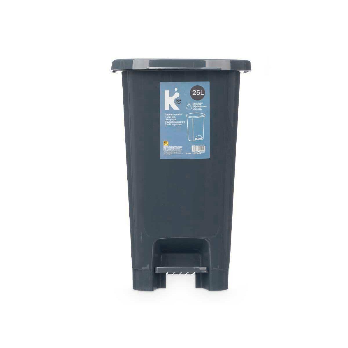 Papelera con Pedal ABK-142 Antracita Plástico 25 L (6 Unidades)