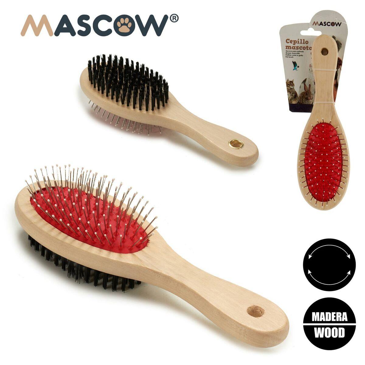 Cepillo para Perros Mascow AR1807082 Marrón Negro Rojo 7 x 22,5 x 5 cm (12 Unidades)