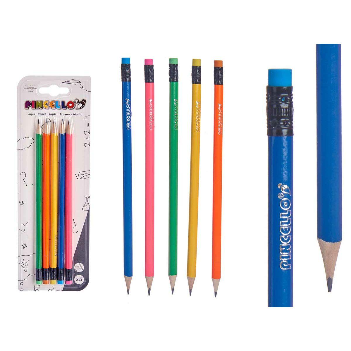 Set de Lápices Pincello 474 Amarillo Azul Rojo Verde Naranja (12 Unidades)