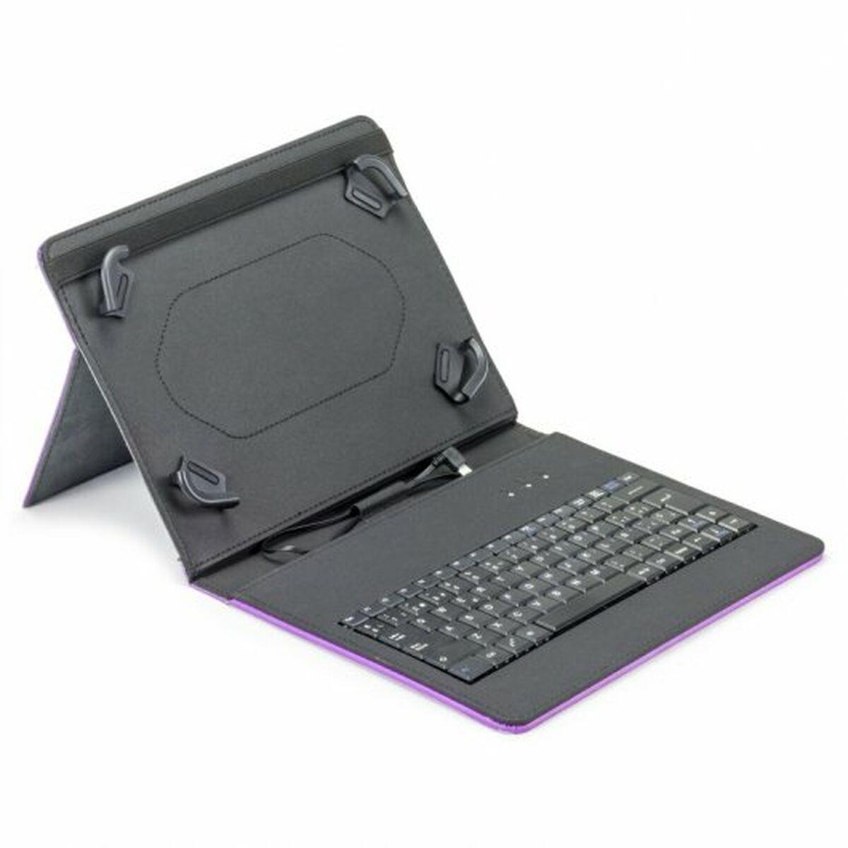 Teclado Bluetooth con Soporte para Tablet Maillon Technologique Púrpura Qwerty Español