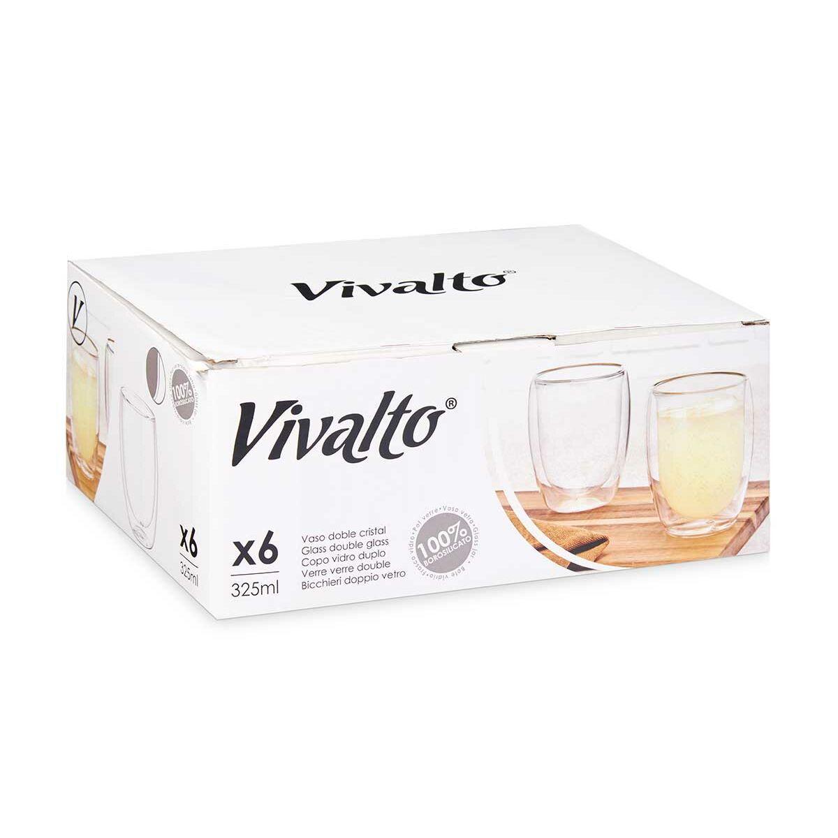 Vaso de agua Vivalto OCT-DG2061 Transparente Vidrio de Borosilicato 326 ml (6 Unidades)