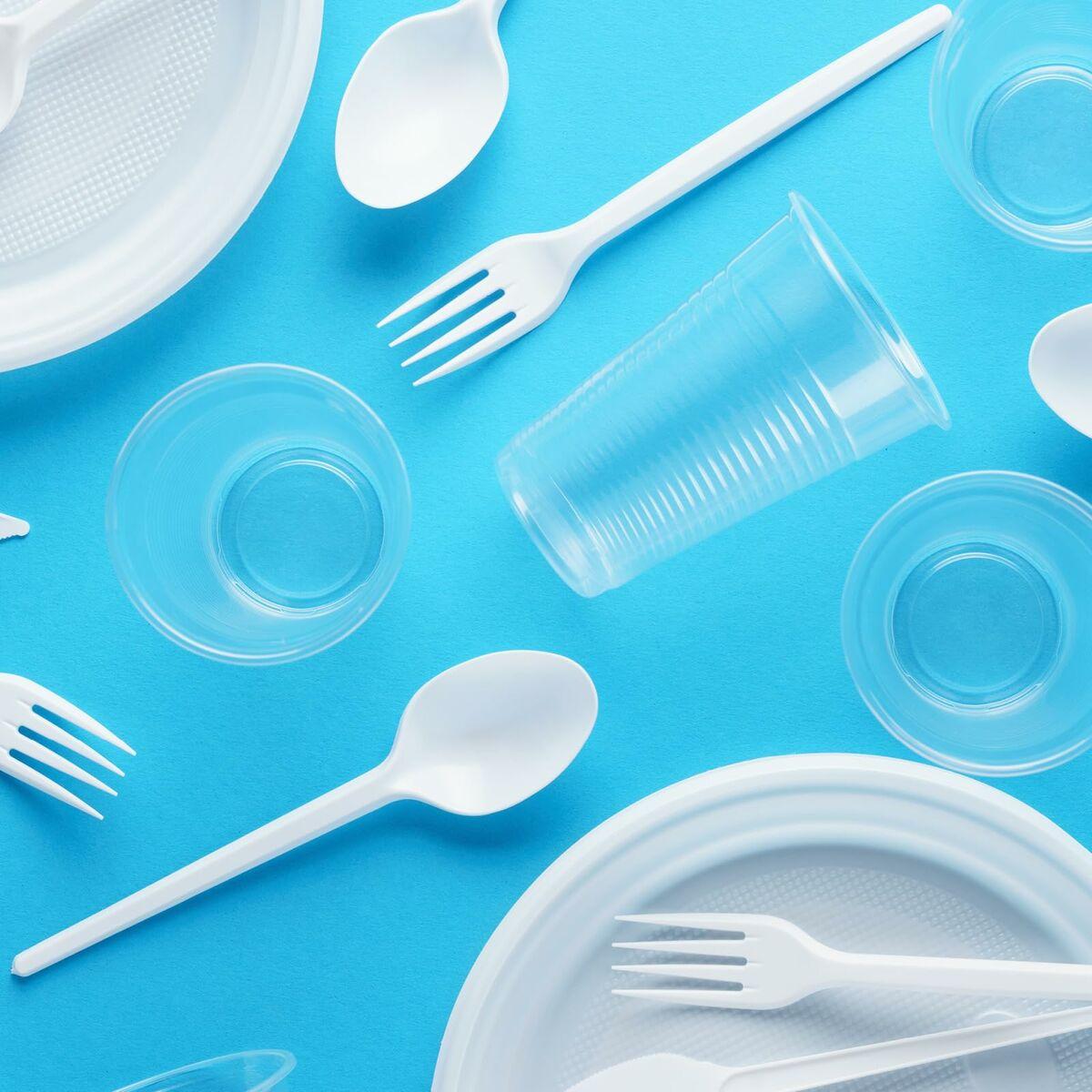 Set de platos reutilizables Maxi Products Blanco Plástico 100 Piezas