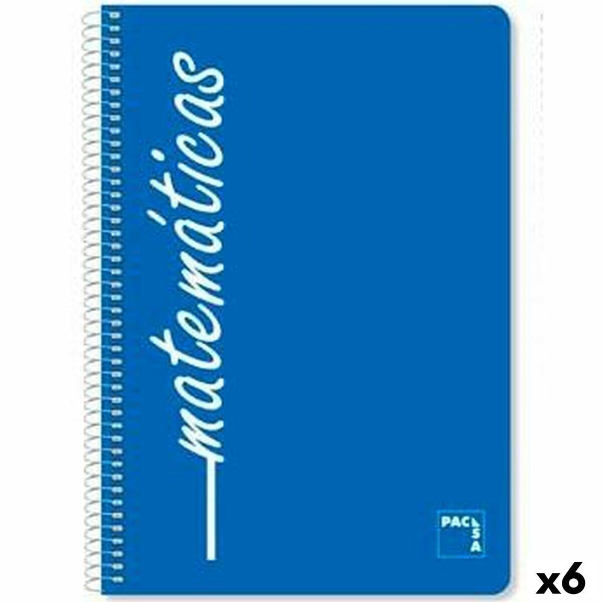 Libreta de Anillas Pacsa MATEMÁTICAS Din A4 80 Hojas 21,5 x 31,5 cm 4 Piezas (6 Unidades)
