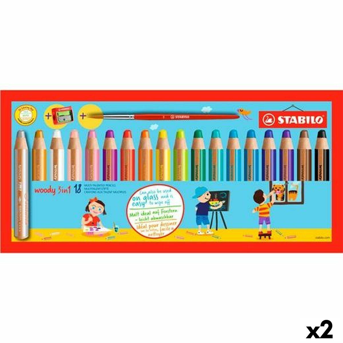 Lápices de colores Stabilo Multicolor 18 Piezas (2 Unidades)