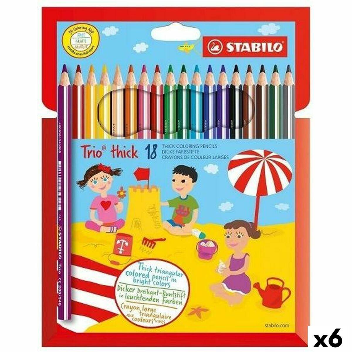 Lápices de colores Stabilo TRIO THICK Multicolor 18 Piezas (6 Unidades)