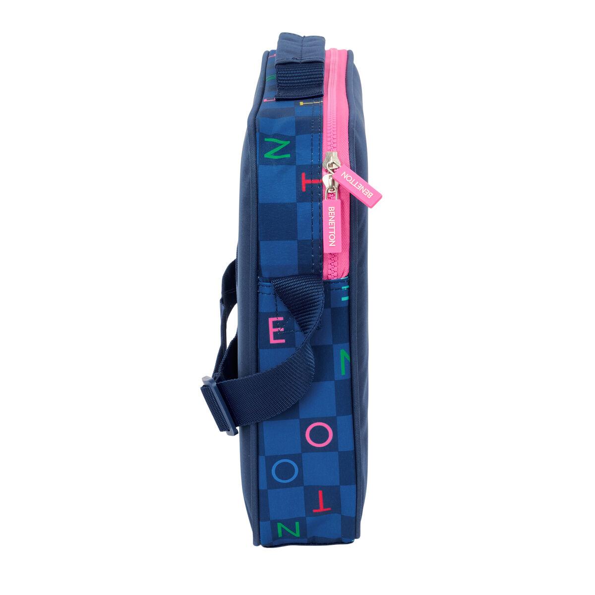Mochila Escolar Benetton Damero Azul marino 38 x 28 x 6 cm