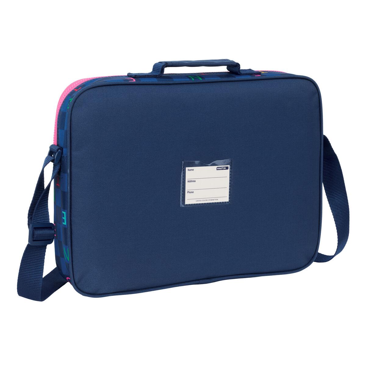 Mochila Escolar Benetton Damero Azul marino 38 x 28 x 6 cm