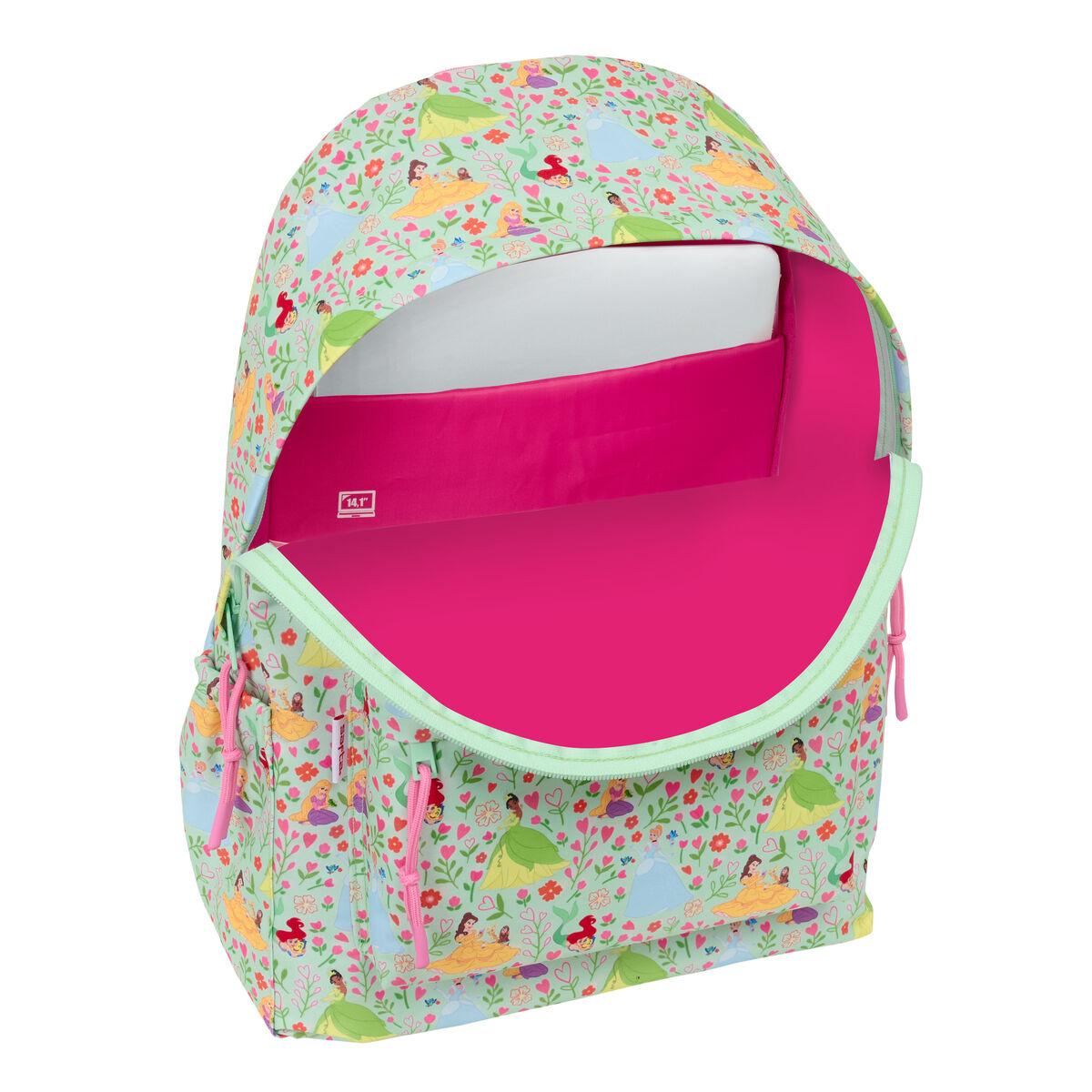 Mochila Escolar Disney Princess Bloom Verde Rosa 31 x 43 x 13 cm