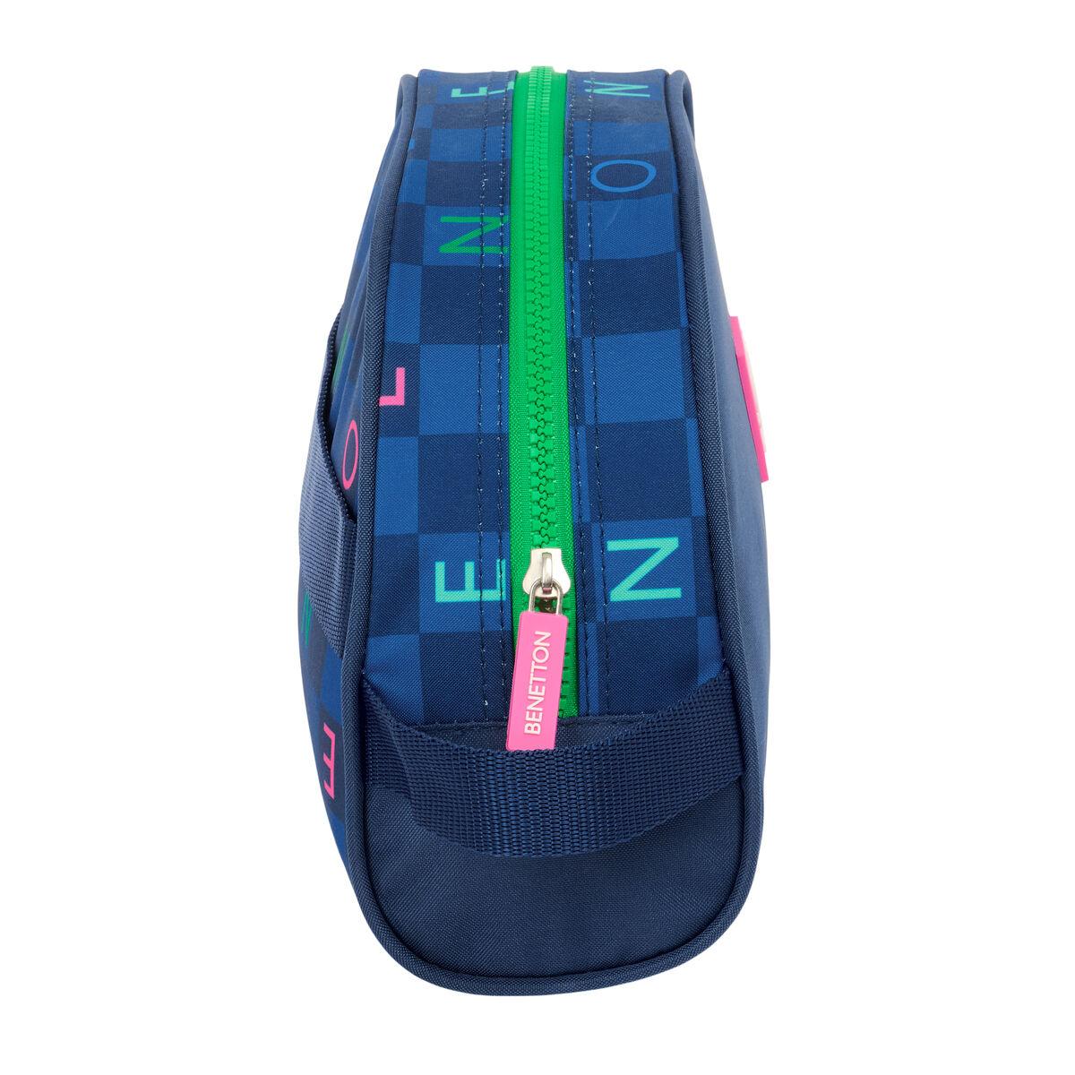 Neceser de Viaje Benetton Damero Azul marino 28 x 18 x 10 cm