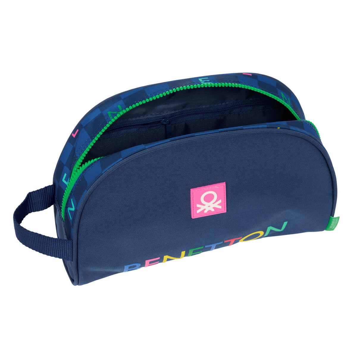 Neceser de Viaje Benetton Damero Azul marino 28 x 18 x 10 cm