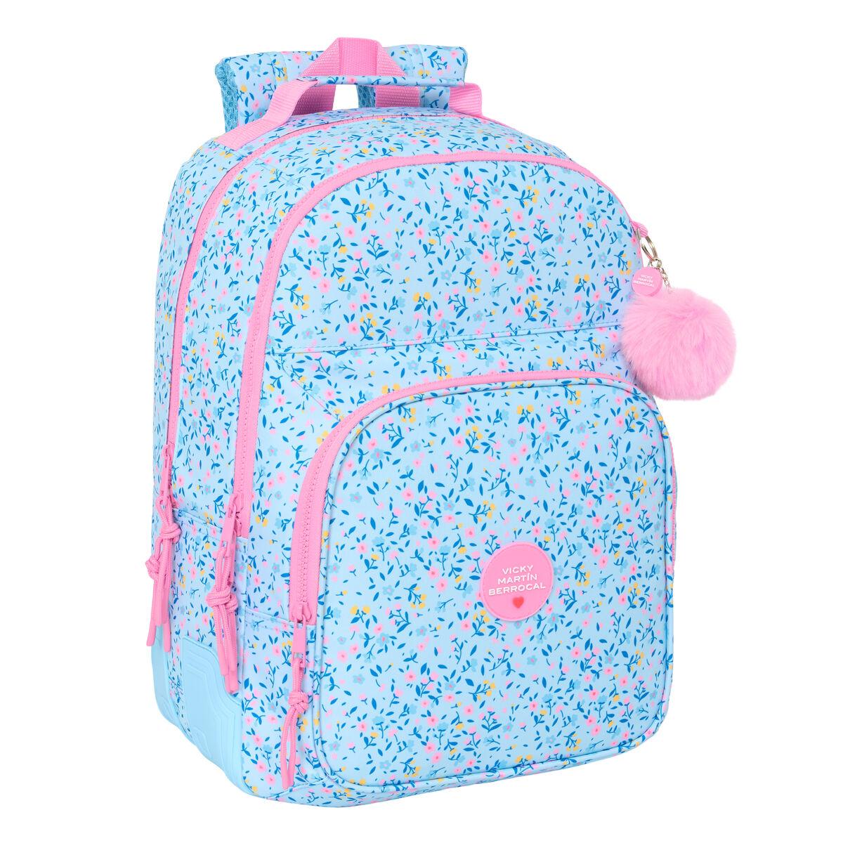 Mochila Escolar Vicky Martín Berrocal Paraíso Azul Rosa 32 x 42 x 15 cm