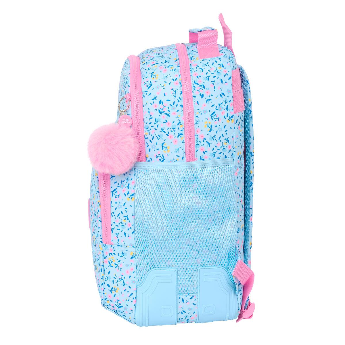 Mochila Escolar Vicky Martín Berrocal Paraíso Azul Rosa 32 x 42 x 15 cm