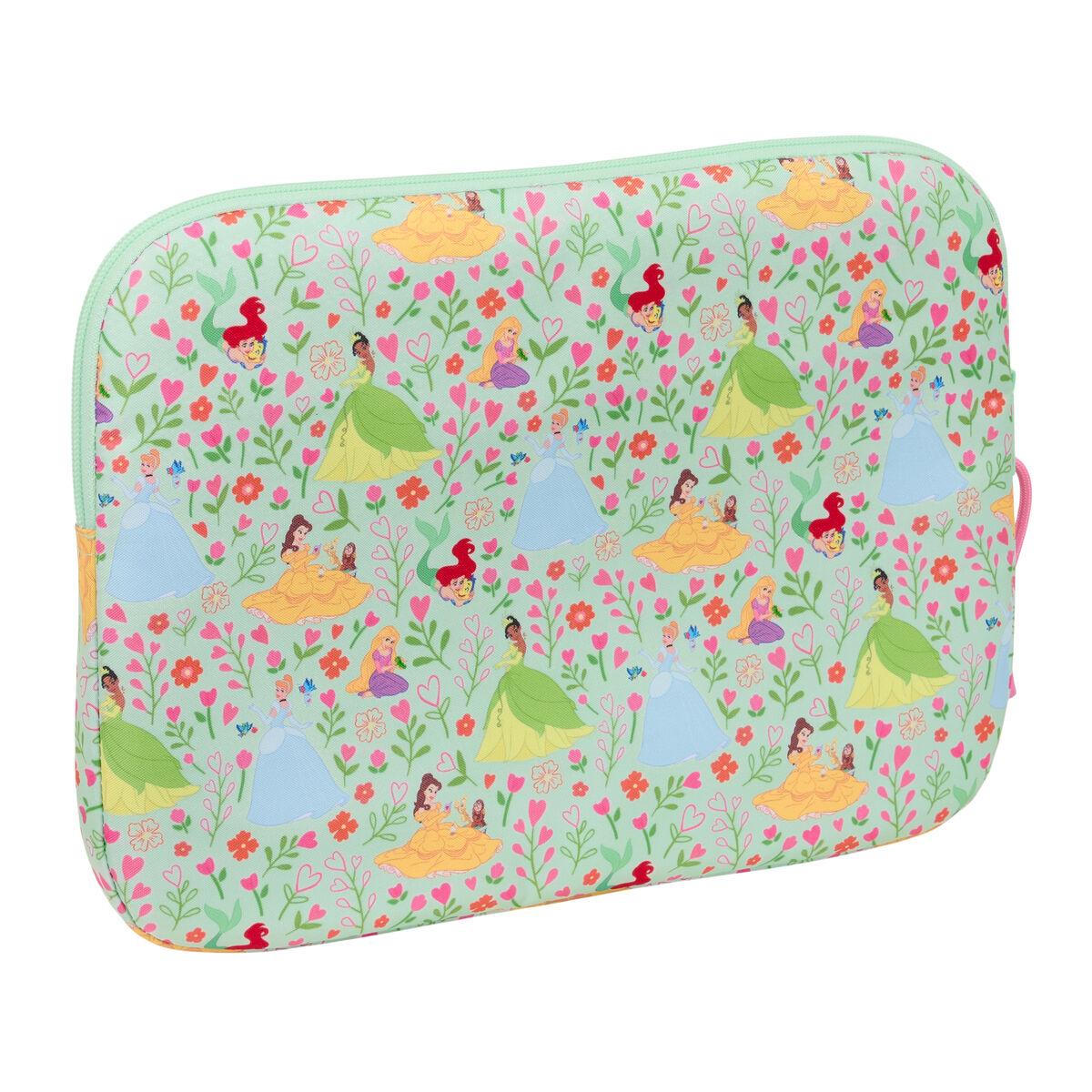 Funda para Portátil Disney Princess Bloom Verde Rosa 15,6 39,5 x 27,5 x 3,5 cm