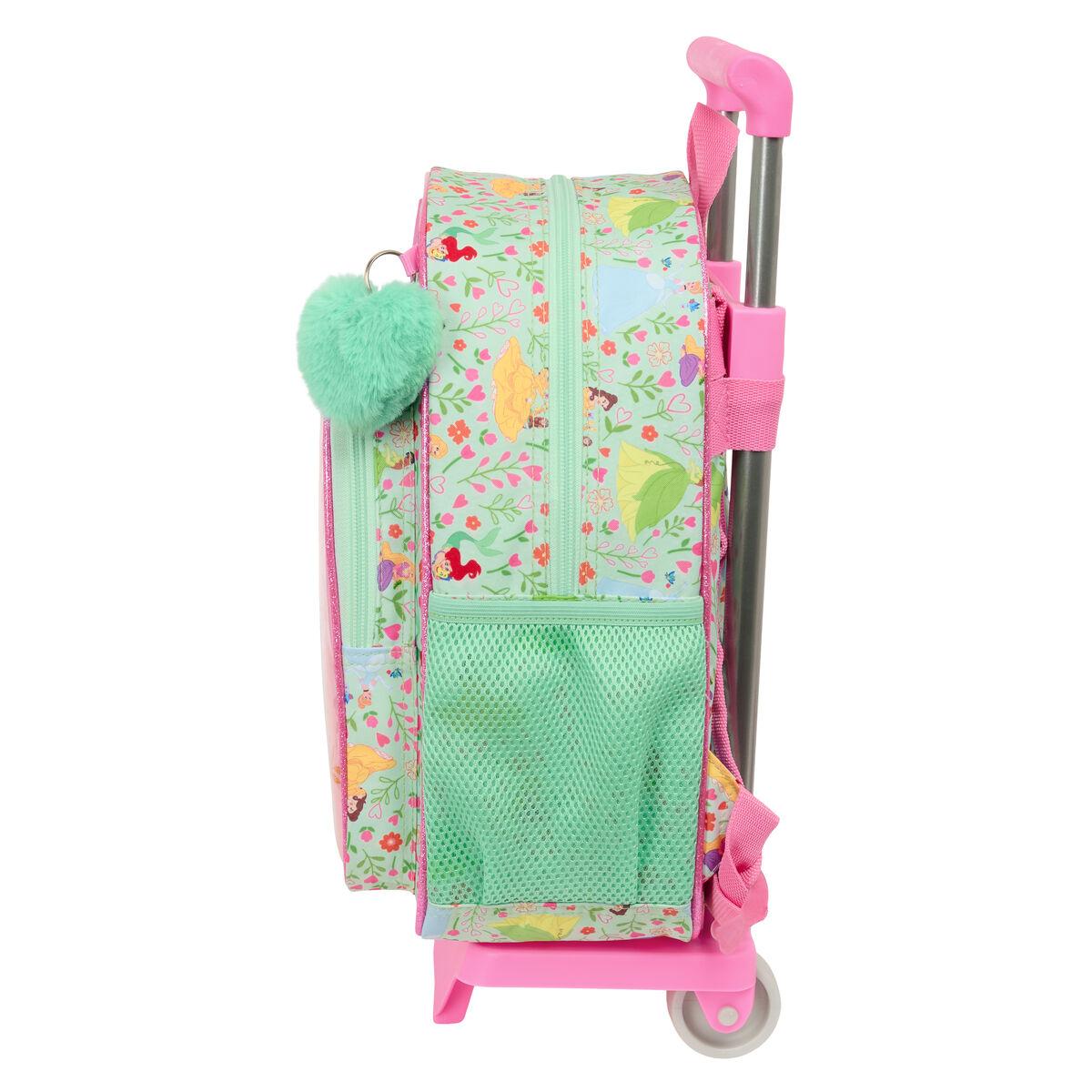 Mochila Escolar con Ruedas Disney Princess Bloom Verde Rosa 26 x 11 x 67 cm 26 x 34 x 11 cm