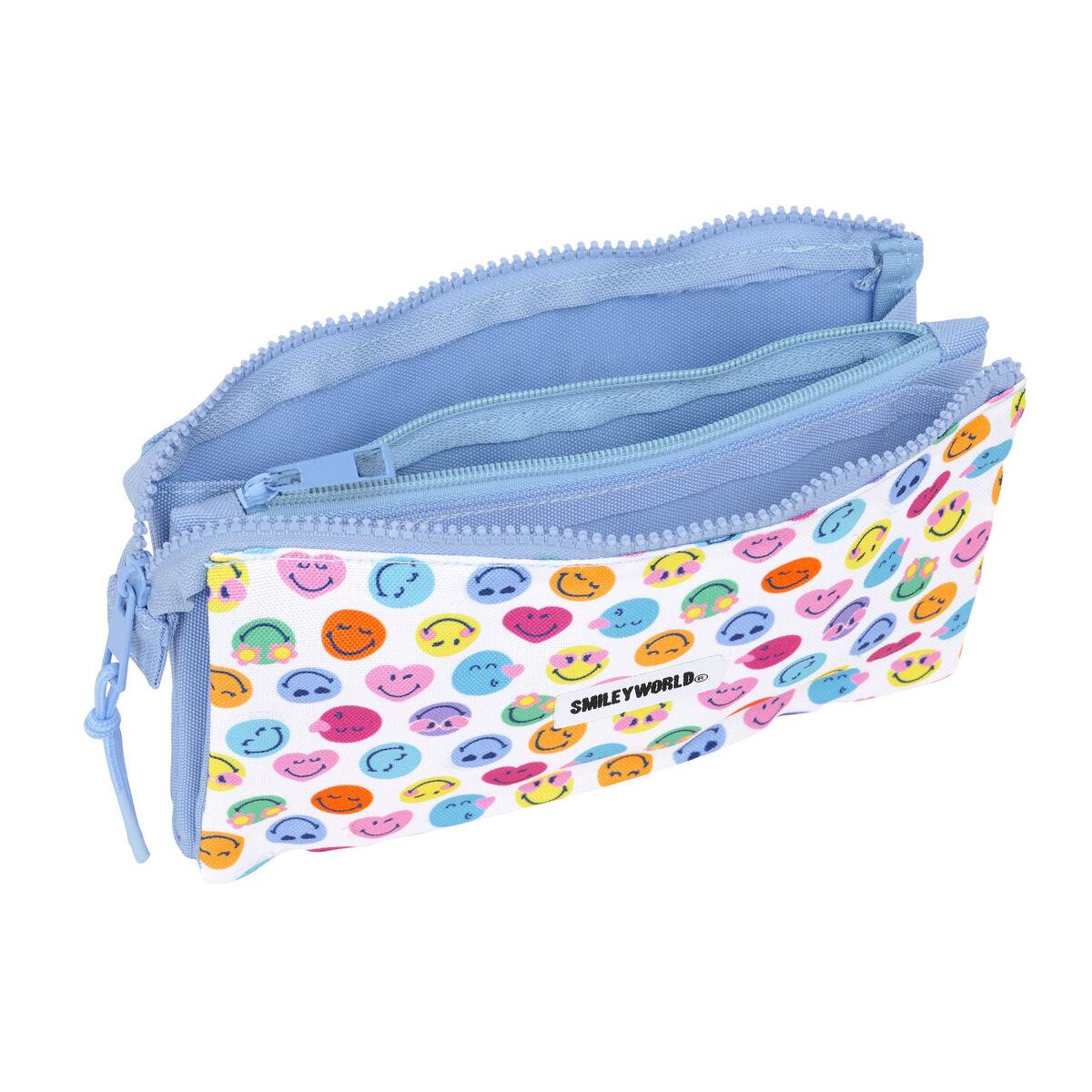 Portatodo Smiley Joyful Multicolor Azul claro 22 x 12 x 3 cm