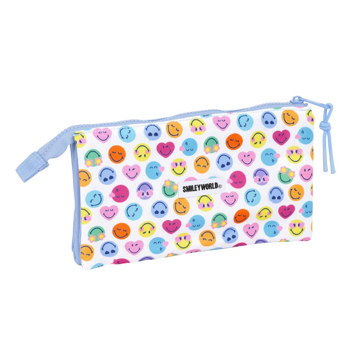 Portatodo Smiley Joyful Multicolor Azul claro 22 x 12 x 3 cm