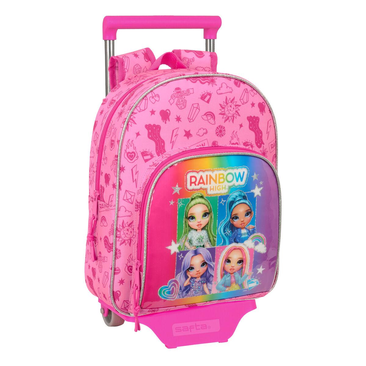 Mochila Escolar con Ruedas Rainbow High Shine Multicolor 28 x 34 x 10 cm